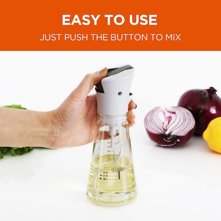 Commercial Chef Mixer Bottle 9 OZ Condiment, Salad Dressing Bottle With Push Button Mixer CH1569